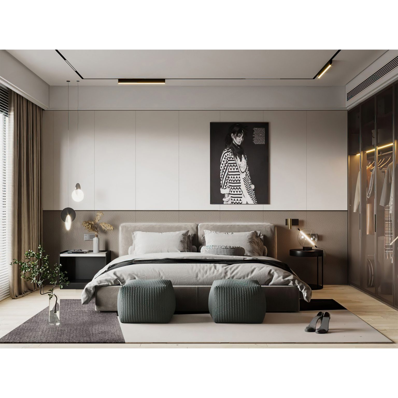 HBJ9007 Accent Wall With Wood Panels