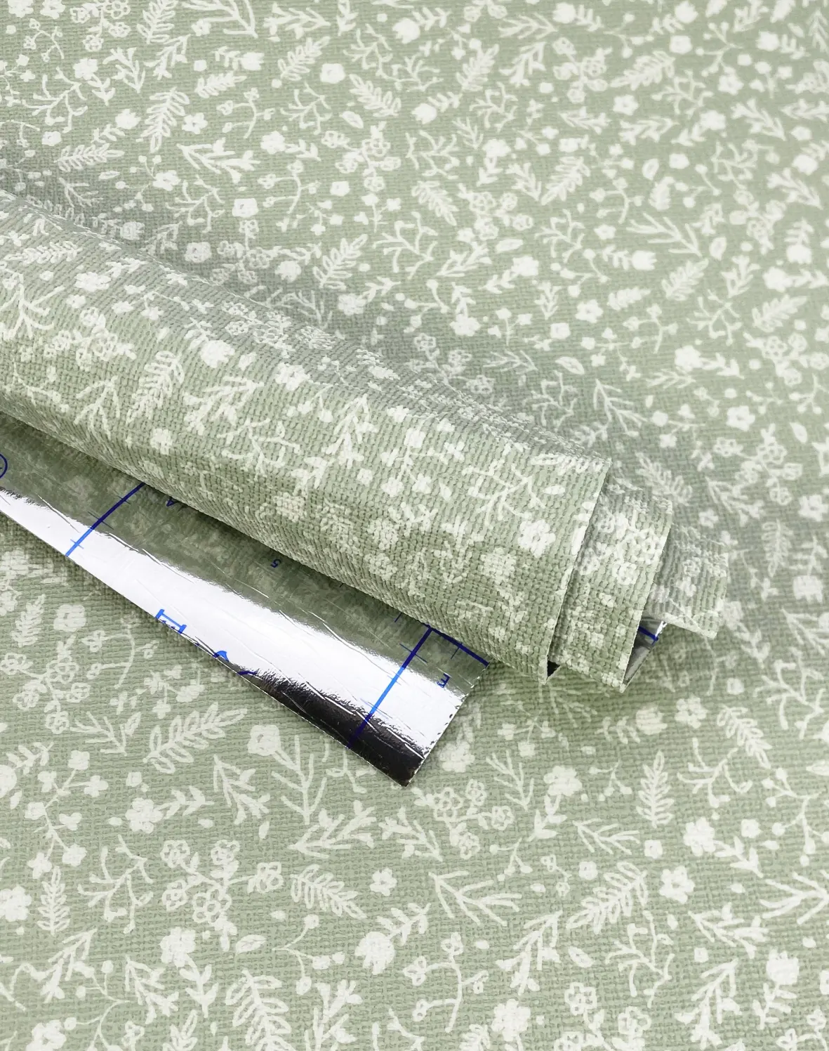 QTR0012 IXPE Foam Green Grasscloth Peel And Stick Wallpaper