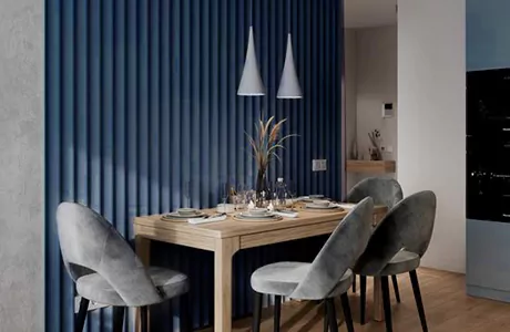 Curved Profile Fluted Wall Panels for Home Dining Areas