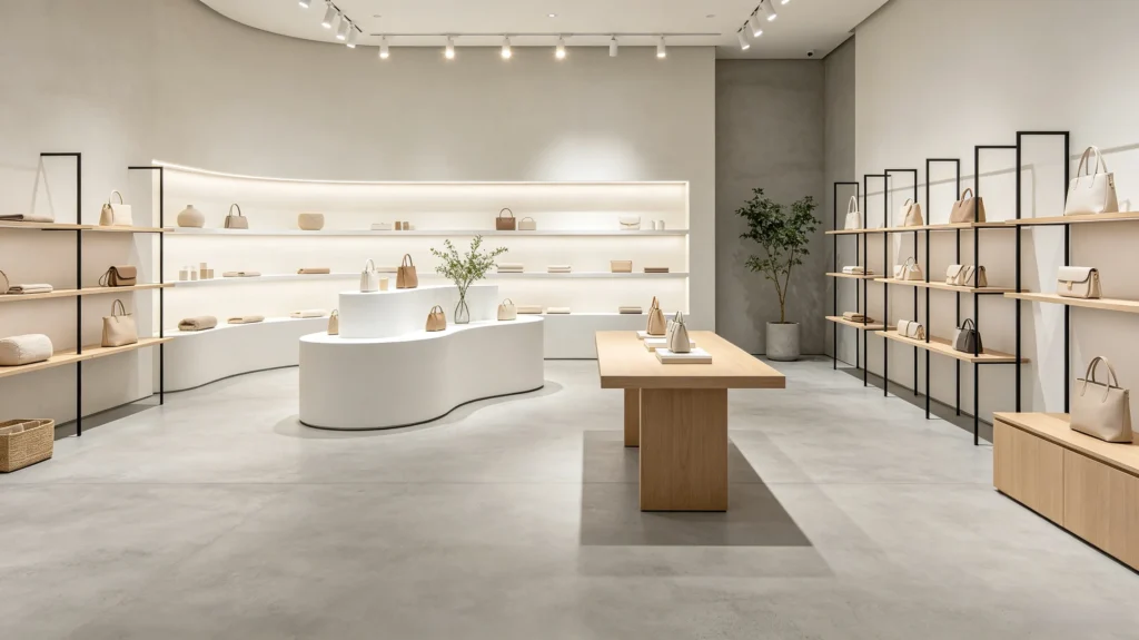 gray concrete-look vinyl flooring in a minimalist retail store (2)